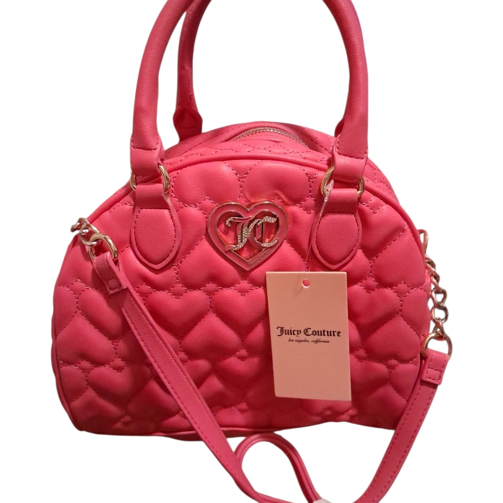 Juicy Couture Red Quilted Heart Satchel - Picture 4 of 4